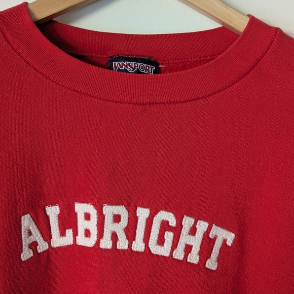 Vintage Jansport Red Albright College Crew Neck Sweatshirt Size XXL - Picture 5 of 8